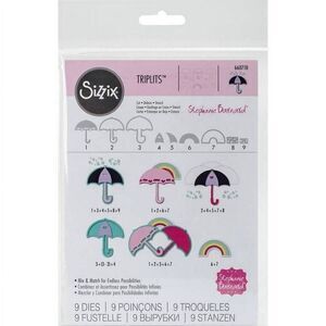 Sizzix Triplits Dies By Stephanie Barnard-Umbrellas 9 Dies